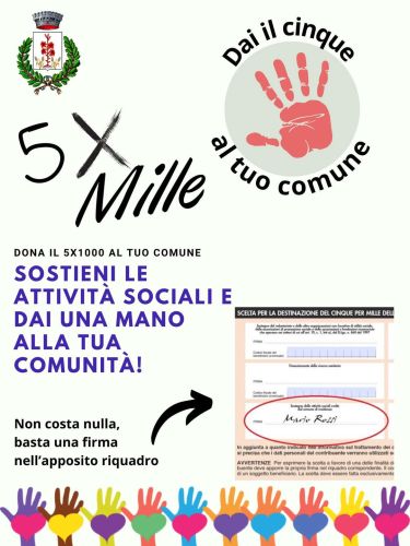  DICHIARAZIONE DEI REDDITI 2026 - Destina il 5*1000 al tuo Comune di residenza 